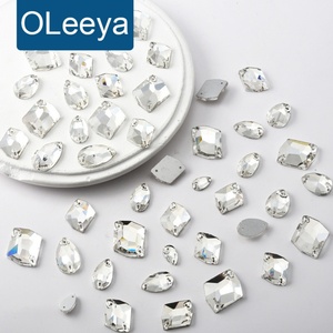 Hot Selling Strass Water <b>Drop</b> Flat <b>Back</b> Rhinestone Crystal 13x18mm Teardrop Glass Rhinestones Sew on Beads for Jewelry Making - Product Image 1