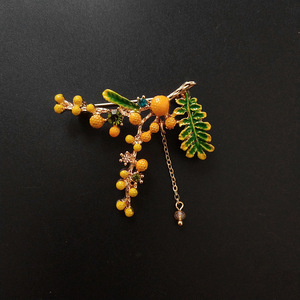 Liquidação: Broche de Planta em Liga com Strass, Esmalte e Cristal, Banhado a Ouro 18K, para Festa, Casamento, Casacos Femininos e Infantis - Product Image 6