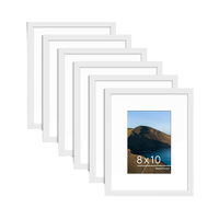8x10 Set bingkai foto persegi putih ramah lingkungan termasuk 6 tampilan gambar 5x7 8x10 tikar meja pemasangan dinding tampilan foto atas