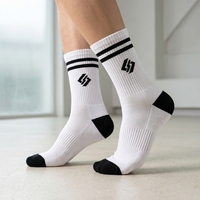 Chaussettes pour hommes, en coton respirant et rembourré, écologiques, avec logo personnalisé sur le dessous, pour le basketball, la randonnée, le sport, la course à pied, pour les jeunes
