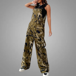 Combinaison pantalon pour femme sans manches, ensemble imprimé, de haute qualité, sans manches, boutons décontractés, style camouflage, taille haute, nouveauté <span class=keywords><strong>2022</strong></span>, collection été - Product Image 3