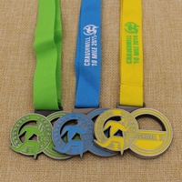 Médaille de sport personnalisée en gros, trophée durable en alliage de zinc émaillé, logo personnalisé, plaqué or/argent/bronze sur mesure