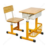 Ensemble de mobilier scolaire moderne et élégant pour campus, avec bureau ergonomique en plastique ABS réglable en hauteur et chaise avec tiroir