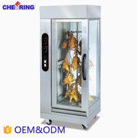 Oven Panggang Ayam Vertikal Stainless Steel 201/304 untuk Dapur Komersial, Mesin Rotisserie Gas, Kapasitas 12-16 Pcs, Hotel & Restoran