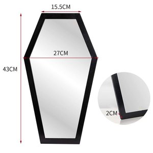 Miroir décoratif ovale/circulaire en bois de style gothique pour Halloween/Pâques/Saint-Valentin, décoration murale pour chambre à coucher et salle de bain - Product Image 3