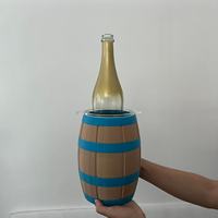 Seau à glace LED rechargeable en acrylique, forme baril, durable, écologique, lumineux RGB, refroidisseur de vin pour bouteille unique, champagne, bière