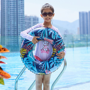 Flotador Inflable de Hojas Coloridas de Moda, Anillo de Natación Grueso Unisex para Piscina y Parque Acuático, PVC - Product Image 3