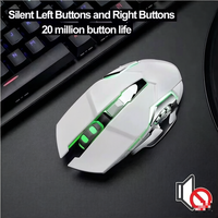 Keywin Dual Mode Wireless Rechargeable Gaming Mouse 2.4Ghz 7D Wireless Adjustable DPI 1600 Office LED Desktop Mice