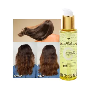 Aceite de argán para cabello dañado rizado y seco de reparación orgánica Natural de etiqueta privada Suaviza el suero para el cabello