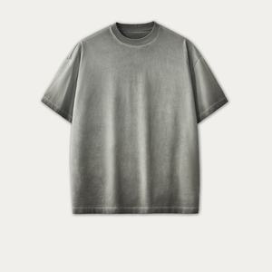 เสื้อยืดแฟชั่นผู้ชายสไตล์ฮิปฮอปทรงปกติ ผ้าฝ้าย 100% ระบายอากาศดี ลวดลายวินเทจฟอกสี ขายส่งเสื้อผ้าแฟชั่นแนวสตรีท - Product Image 1