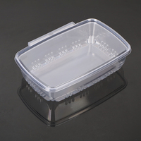 Boîte jetable en PET avec bande de déchirement 23*15*5.5cm, conception antivol pour l'emballage de salades, fruits, pâtisseries, snacks, plats cuisinés, desserts