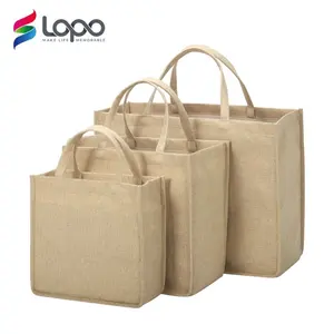 Bolsas de yute de lino reutilizables para manualidades, bolsos blancos en blanco para bordar, manualidades de arte, por sublimación