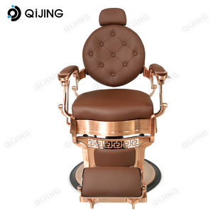 Chaise de salon de coiffure vintage pour hommes, professionnelle, robuste, inclinable, hydraulique, en cuir, classique, pour barbier - Product Image 3