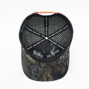 Casquette de baseball personnalisée OEM ODM 5 panneaux camouflage jungle imperméable perforée au laser, performance, en velours, avec cordon, pour homme, <span class=keywords><strong>chasse</strong></span>, sportive - Product Image 4