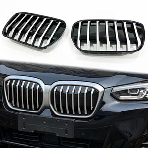 กระจังหน้า BMW IX3 ปี 2021-2024 แบบติดกาวเส้นเดียว สีดำเงา สีเงิน วัสดุ ABS สำหรับกันชนหน้า - Product Image 1