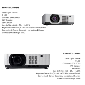 Projecteur laser professionnel 8500 lumens avec correction de l'écartement de l'objectif et correction trapézoïdale pour une utilisation multi-formats - Product Image 5