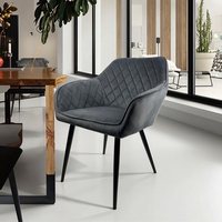 Chaise de salle à manger contemporaine verte noire grise bleue Chesterfield moderne italienne chaise de salle à manger rembourrée en cuir PU/velours tuftée