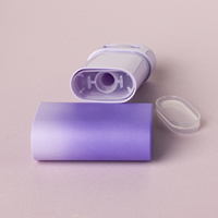 Contenant vide rechargeable en PP pour parfum solide, déodorant, rouge à lèvres, crème pour le visage, lotion, baume, violet mat, carré, avec bouchon à vis, couleur personnalisable