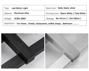 Lampe de courtoisie portable étanche, lumière du jour simulée, éclairage de salle de bain, miroir lumineux LED en aluminium - Product Image 2