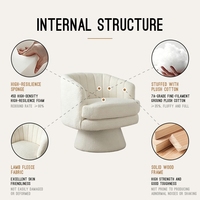 Fauteuil de salon Kino OEM ODM en bouclette pour bureau, hôtel, villa, projet commercial, fauteuil d'appoint pivotant personnalisé en gros, directement de l'usine