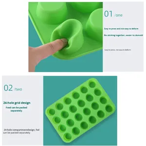24-khoang Vòng Silicone <span class=keywords><strong>Muffin</strong></span> Pan-chịu nhiệt nướng khuôn cho cupcakes bánh & món tráng miệng không dính không độc hại & bền vững - Product Image 2