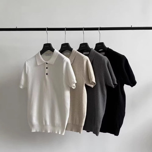เสื้อยืดโปโลแขนสั้นสีขาวสีดำแอปริคอท M L XL 2XL 3XL เสื้อลำลองผู้ชายสวมใส่ในฤดูร้อน - Product Image 1