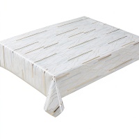 Nappe de table en PVC marbré géométrique de luxe avec motif lignes dorées, imperméable et anti-taches