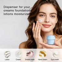 Pot pompe sans air rechargeable vide 15ml 30ml 50ml en plastique cylindrique avec couvercle à vis pour crème contour des yeux et emballage cosmétique