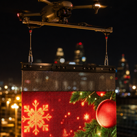 Écran LED rideau transparent, affichage LED en maille volante pour spectacle de drones, publicité en stade, léger et pliable