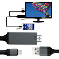 Câble de téléphone vers HDMI de 2M, câble de Type C vers HDMI, 4K avec câble de charge USB pour smartphones, appareils Android vers TV, prix d'usine