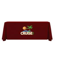 Housse de table personnalisée de 6 pieds à dos ouvert, impression de logo sur mesure, tissu pliable pour table de 4 pieds ou 6 pieds
