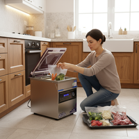 Machine d'emballage sous vide à haute efficacité à fonctionnement continu 340T pour légumes, usage industriel et domestique SS304