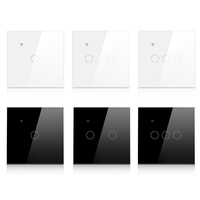 Apple Homekit avec ligne neutre WiFi EU Standard Smart Switch touche tactile Siri commande vocale Google Smart Switch