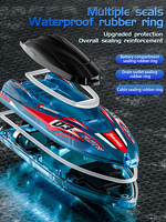 Bateau télécommandé électrique CQZNRC, étanche, haute vitesse (30 km/h), double moteur brushless, jouet de course avec éclairage RVB