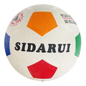 Eğitim kalite footballs resmi boyut kauçuk futbol topu top ile özel Logo baskılı futbol