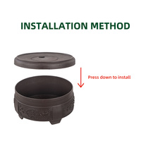 Plateau de pot de fleurs rétro moderne avec trous de drainage, pliable, en plastique, pour extérieur, auto-arrosant, résistant à la rouille, base de stockage d'eau