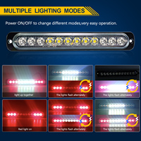 Feux de signalisation d'urgence solaires à double couleur blanc-rouge, 12 LED, IP67, pour camions commerciaux, SUV, remorques, 10-30V