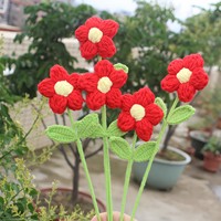 Bouquet de fleurs artificielles tissées à la main, non parfumé, cadeau pour la fête des mères, fleur artificielle unique, saison des diplômes, université