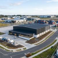 Grande Edificio in Struttura Metallica Nera Prefabbricato, Magazzino Industriale in Metallo per Nord America e Sud America