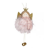 Pendentif Bonhomme de Neige Rose en Fourrure, Poupée Bébé Mignonne, Pendentif Clochette, Article Décoratif - Meilleure Vente Noël 2026