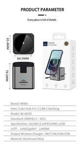 WiWU-Hub <span class=keywords><strong>USB</strong></span> pour ordinateur portable de type C, chargement sans fil, port <span class=keywords><strong>USB</strong></span> 3.0, port LAN, sortie vidéo, station d'accueil pour iPad, stock rapide - Product Image 6