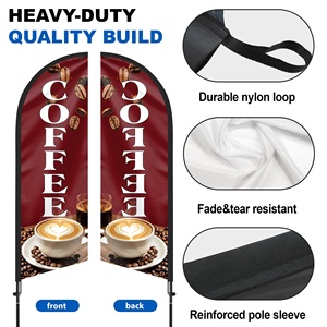 Kit de Bandera Publicitaria Personalizada con Impresión, Bandera de Pluma de Café de 8 Pies (98 Pulgadas) con Mástil y Estaca para Suelo, Set Completo para Exhibición - Product Image 3