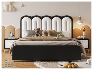 <span class=keywords><strong>Lit</strong></span> d'enfant moderne en bois rembourré en silicone couleur crème, <span class=keywords><strong>lit</strong></span> <span class=keywords><strong>de</strong></span> princesse pour filles, design simple <span class=keywords><strong>rose</strong></span> poudré pour chambre à coucher - Product Image 1
