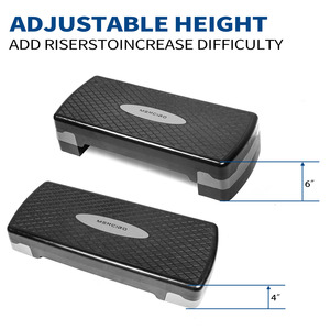 Factory Outlet Indoor Fitness Exercise <span class=keywords><strong>Aerobic</strong></span> <span class=keywords><strong>Step</strong></span> Board Matériau ABS Plate-forme grise noire pour aérobie et musculation - Product Image 5
