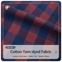 Tissu en coton teint en fil à carreaux écossais 150 g/m² pour vêtements d'enfants (garçons et filles), chemises et pantalons pour hommes et femmes