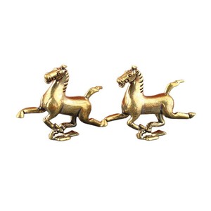 Cavallo Zodiacale Retrò in Ottone Dington, Cavallo che Calpega Rondini Volanti, Decorazione per Scrivania, Galoppante, Piccolo Animale - Product Image 1