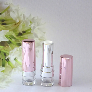 Vente en gros de contenants à rouge à lèvres en plastique rose mignons, 4G, emballages cosmétiques vides, couleurs personnalisées, bouchon à clapet, surface métallique, tube - Product Image 1