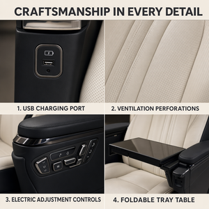 Asiento de Capitán para Van MPV de Lujo CARRIDE con Ajuste Eléctrico, Ventilación, Calefacción y Puerto USB - Product Image 5
