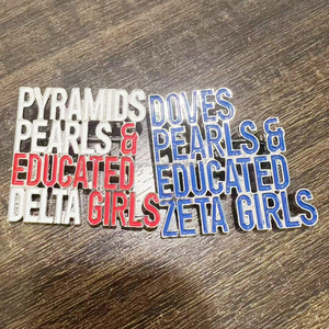 DST kim tự tháp Ngọc Trai & giáo dục Delta cô gái màu đỏ trắng men Trâm Hy Lạp sorority chữ ve áo Pin quà tặng tình chị em đồ trang sức - Product Image 3
