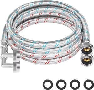 Manguera de Entrada Trenzada a Prueba de Explosiones de Acero Inoxidable 304, Tubo de Suministro de Agua con Punta Afilada para Grifo de Cocina y Baño - Product Image 1